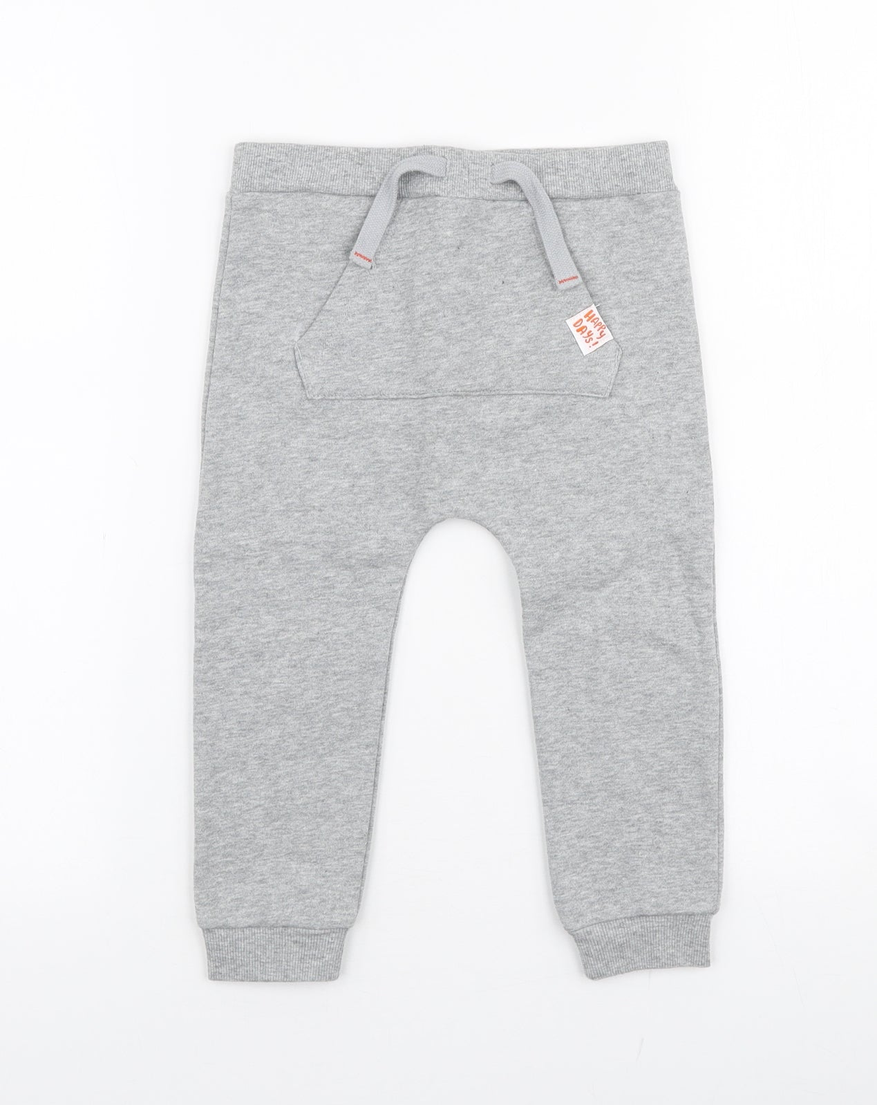Fred & Flo Baby Grey  Cotton Jogger Trousers Size 18-24 Months  Drawstring