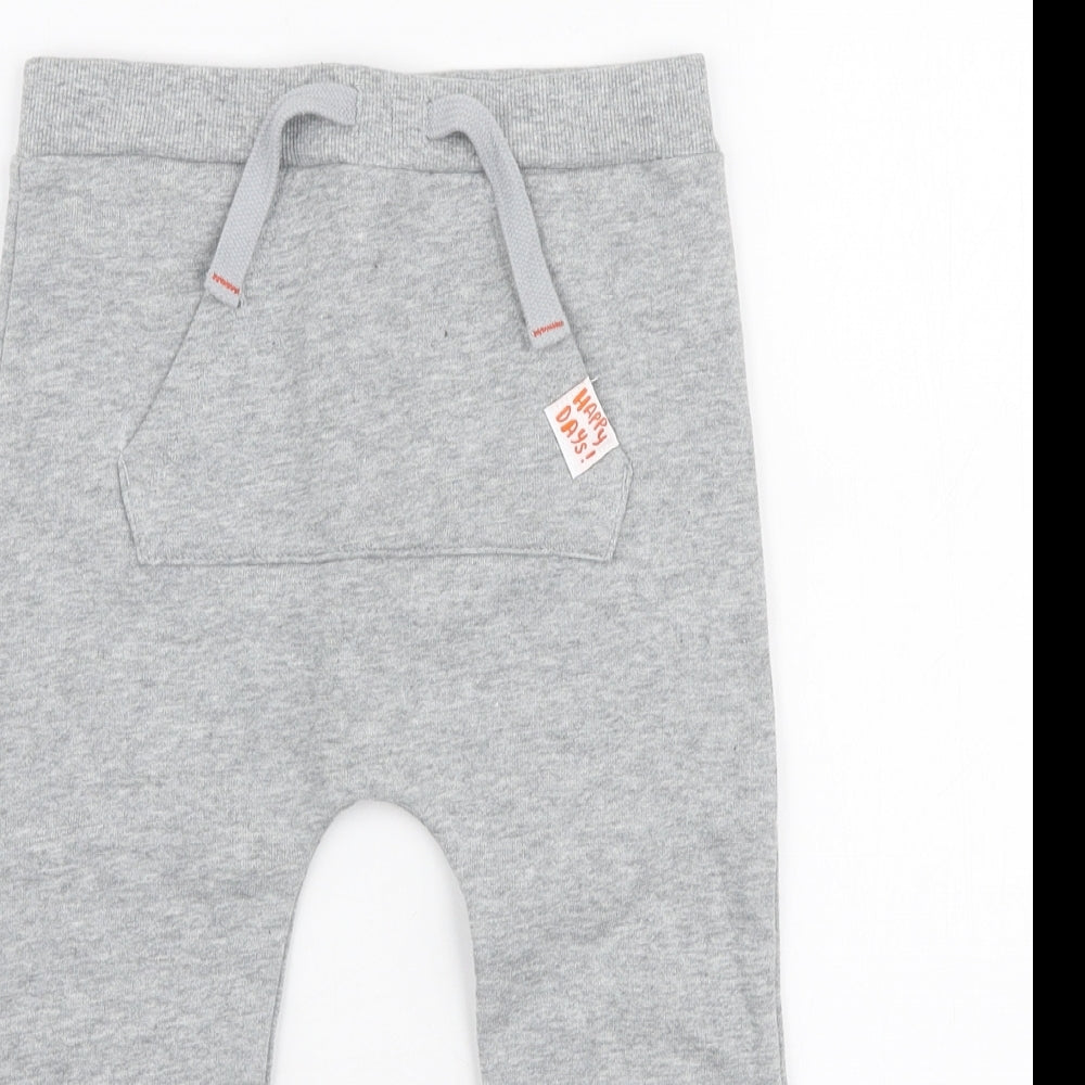 Fred & Flo Baby Grey  Cotton Jogger Trousers Size 18-24 Months  Drawstring