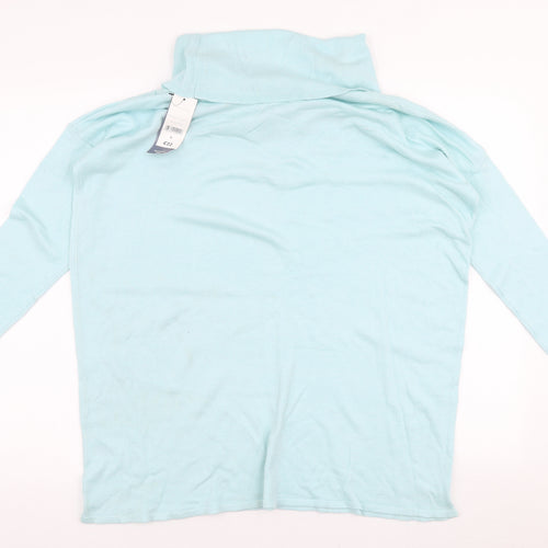 Bonmarche Womens Blue Roll Neck  Nylon Pullover Jumper Size S