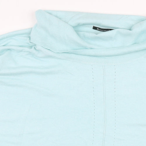 Bonmarche Womens Blue Roll Neck  Nylon Pullover Jumper Size S