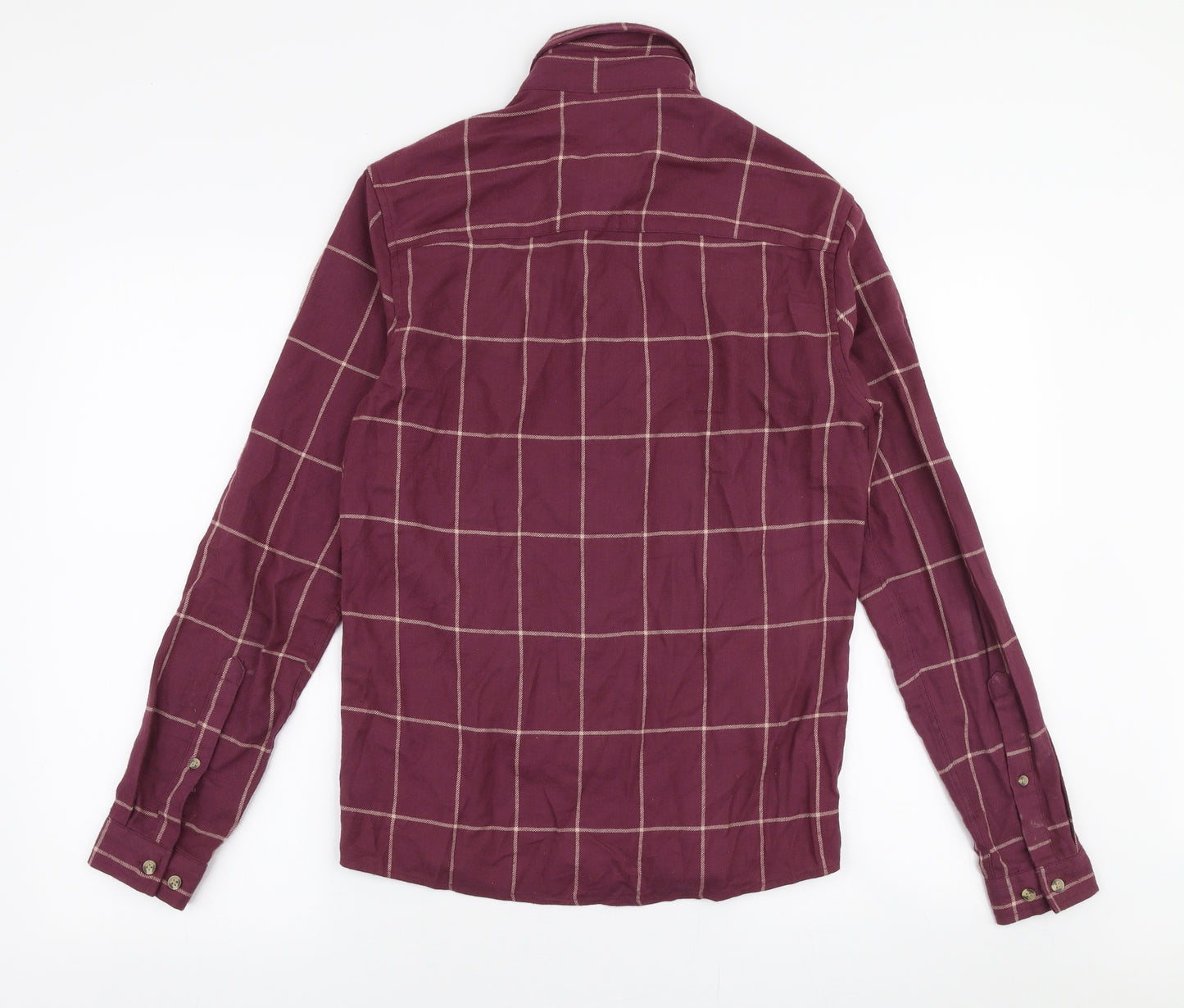 ASOS Womens Purple Plaid 100% Cotton Jersey Button-Up Size 2XS Collared
