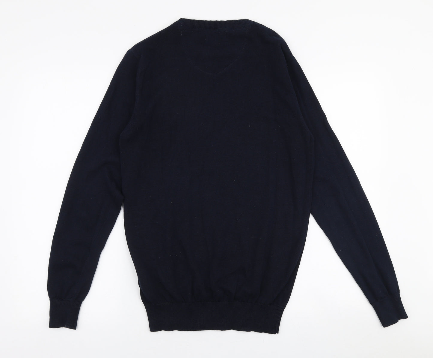 Brave Soul Mens Blue Round Neck  Cotton Pullover Jumper Size XS