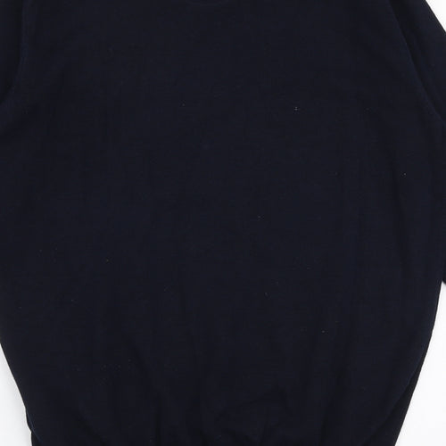 Brave Soul Mens Blue Round Neck  Cotton Pullover Jumper Size XS