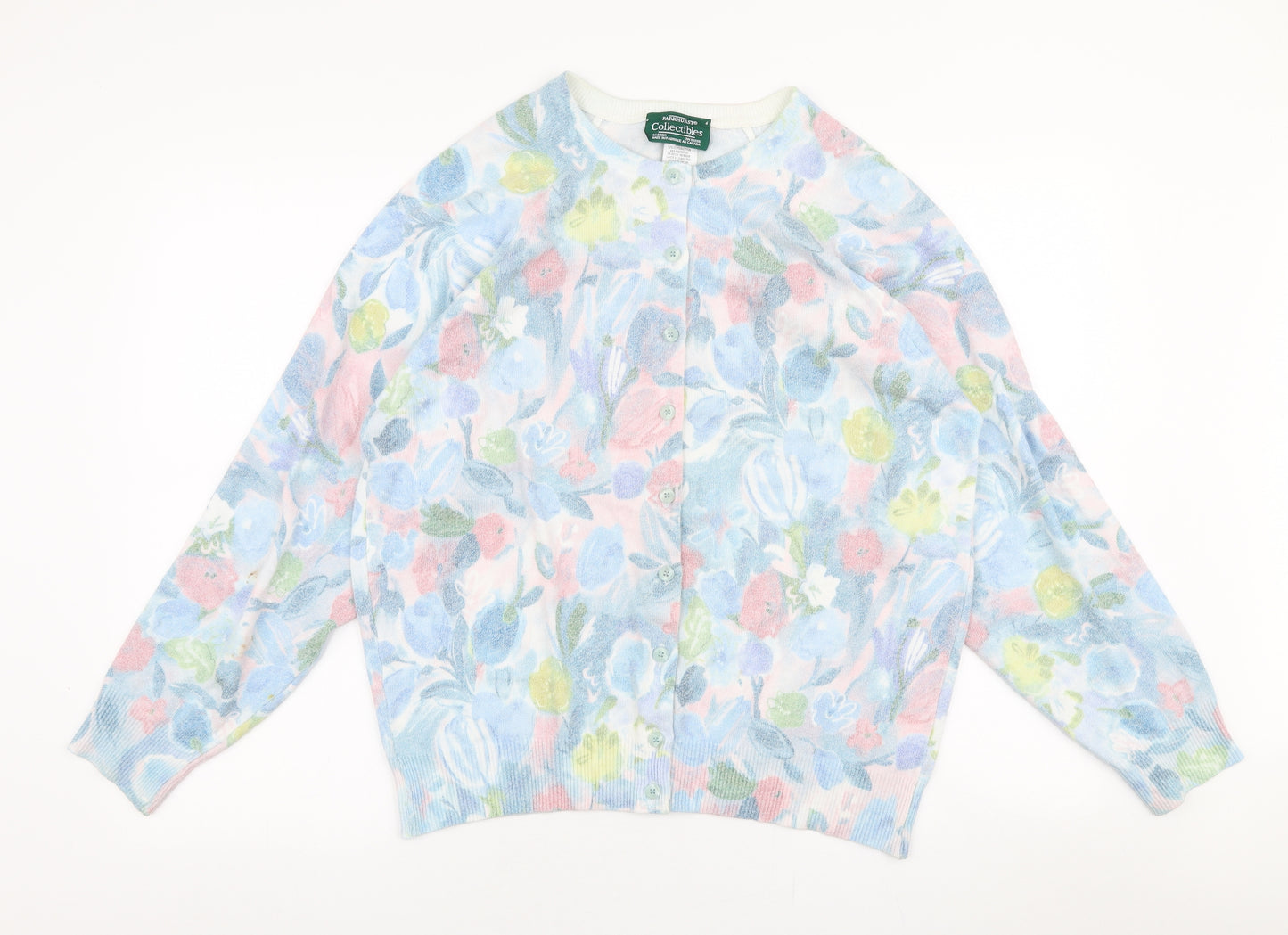 Parkhurst Womens Multicoloured Round Neck Floral Cotton Cardigan Jumper Size M