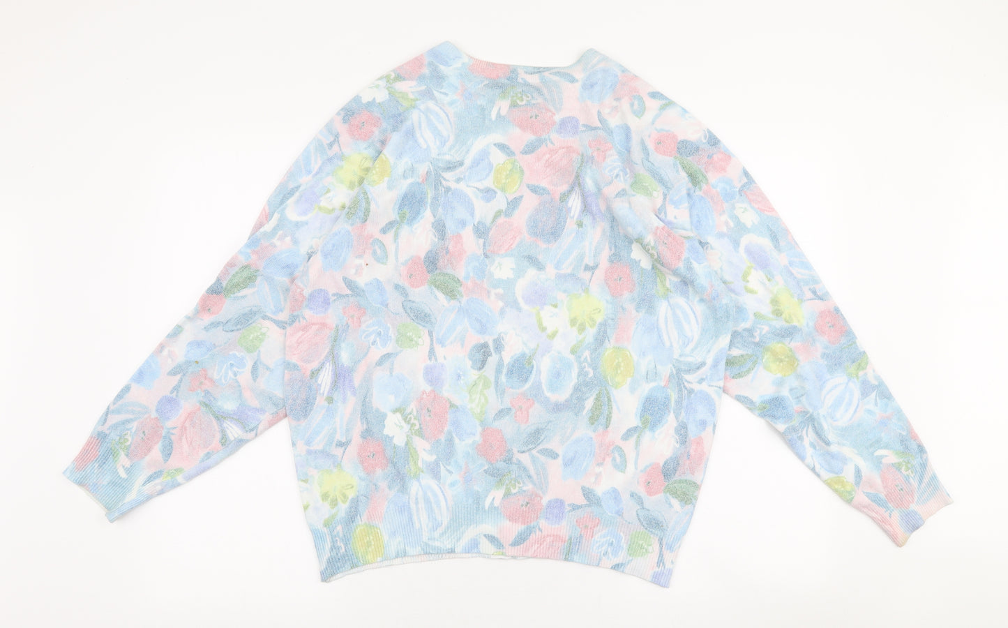 Parkhurst Womens Multicoloured Round Neck Floral Cotton Cardigan Jumper Size M