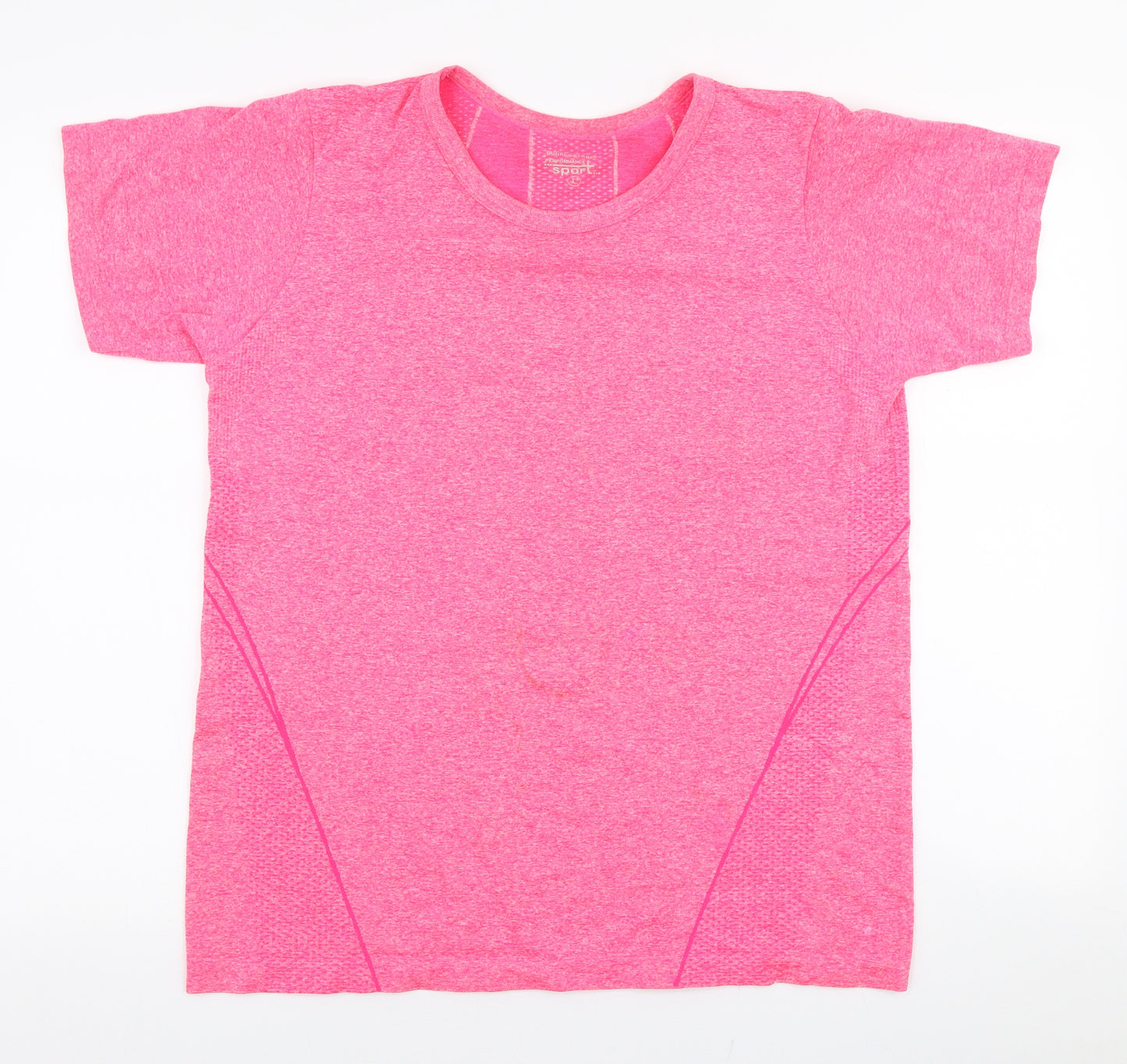 Dunnes Stores Womens Pink  Polyester Jersey T-Shirt Size L Round Neck Pullover