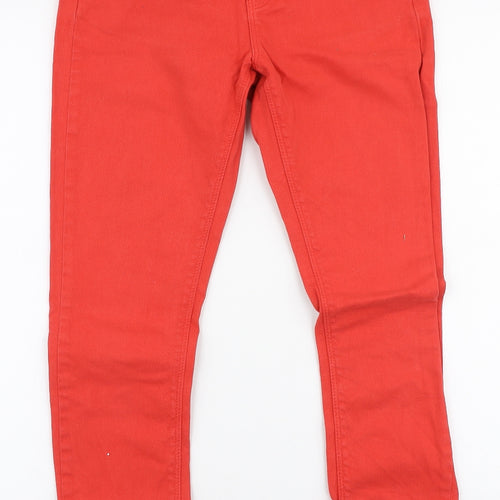 Topshop Womens Red  Cotton Skinny Jeans Size 28 in L28 in Slim Zip