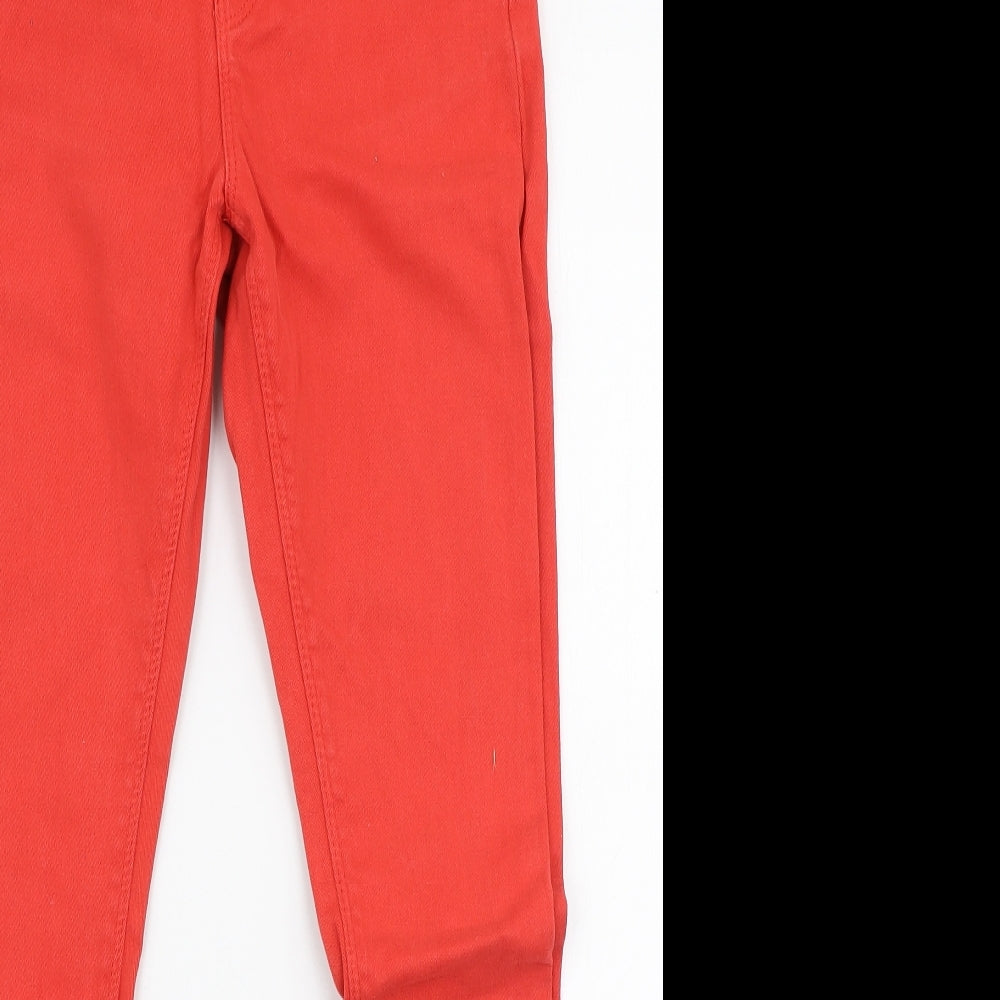 Topshop Womens Red  Cotton Skinny Jeans Size 28 in L28 in Slim Zip