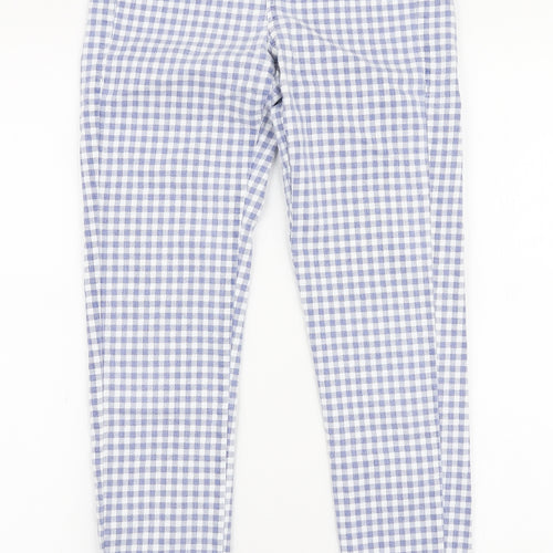Topshop Womens Purple Check Cotton Skinny Jeans Size 28 in L30 in Slim Zip