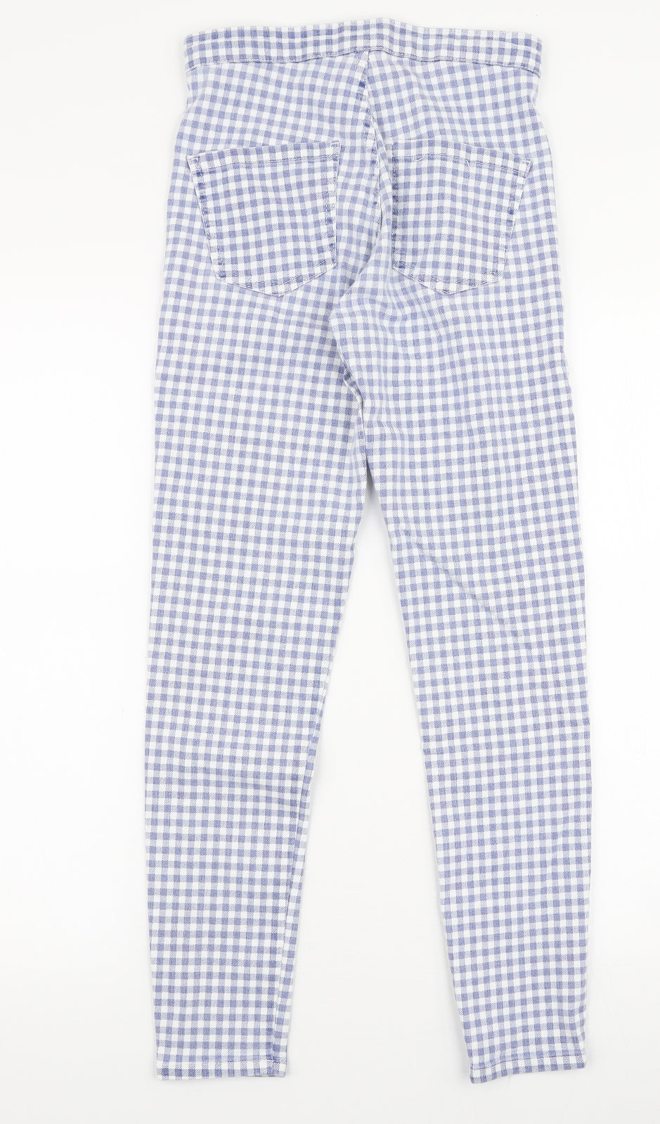 Topshop Womens Purple Check Cotton Skinny Jeans Size 28 in L30 in Slim Zip
