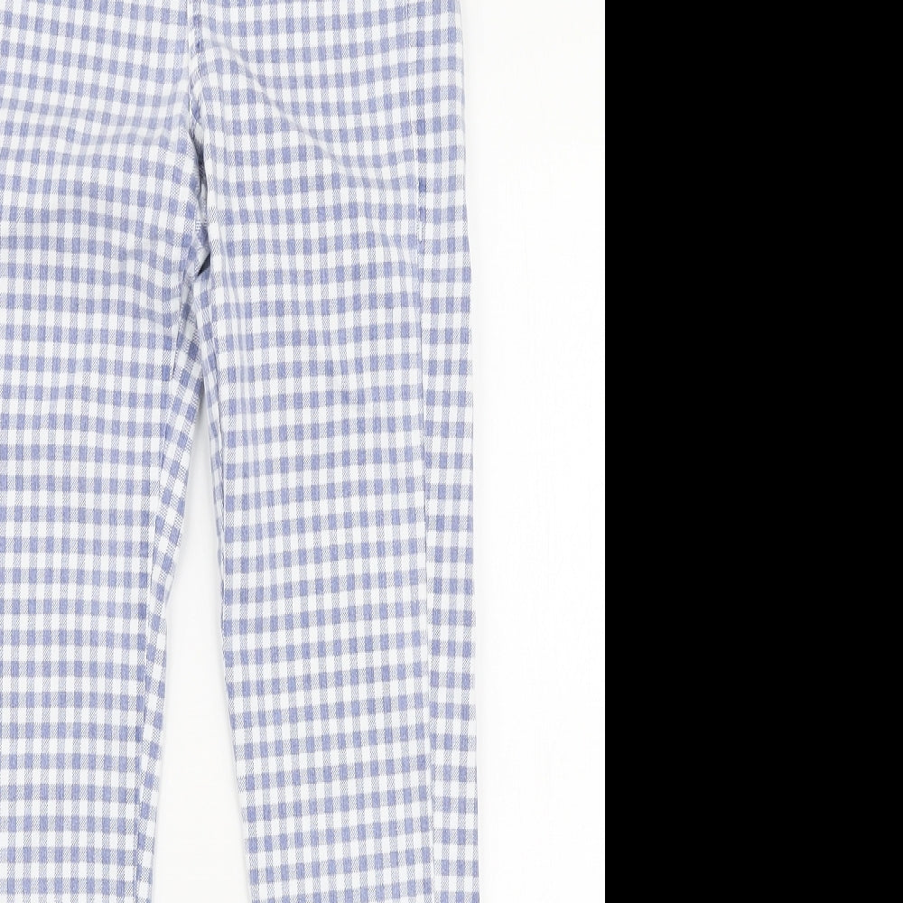 Topshop Womens Purple Check Cotton Skinny Jeans Size 28 in L30 in Slim Zip