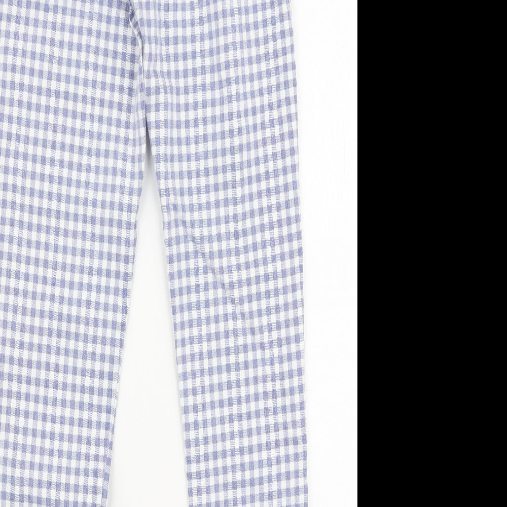 Topshop Womens Purple Check Cotton Skinny Jeans Size 28 in L30 in Slim Zip
