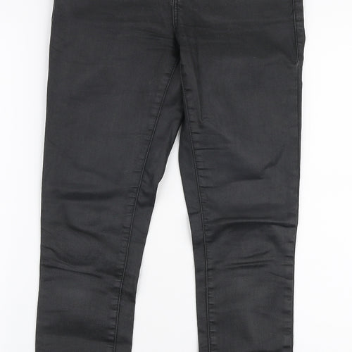 Topshop Womens Black  Cotton Skinny Jeans Size 28 in L30 in Slim Zip