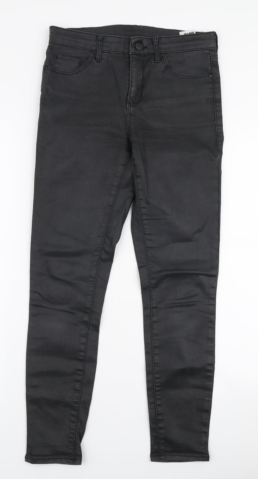 Topshop Womens Black  Cotton Skinny Jeans Size 28 in L30 in Slim Zip