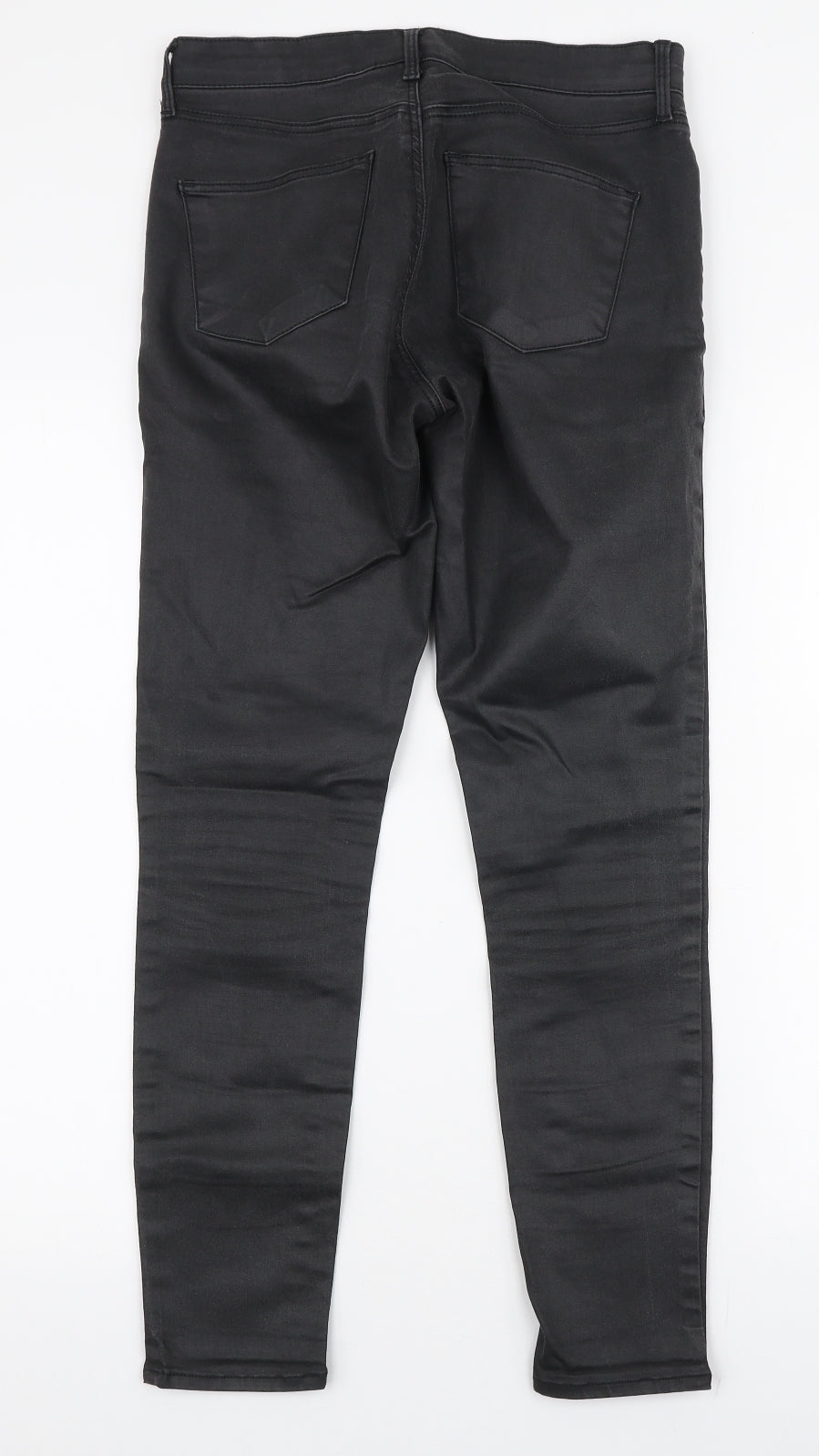 Topshop Womens Black  Cotton Skinny Jeans Size 28 in L30 in Slim Zip