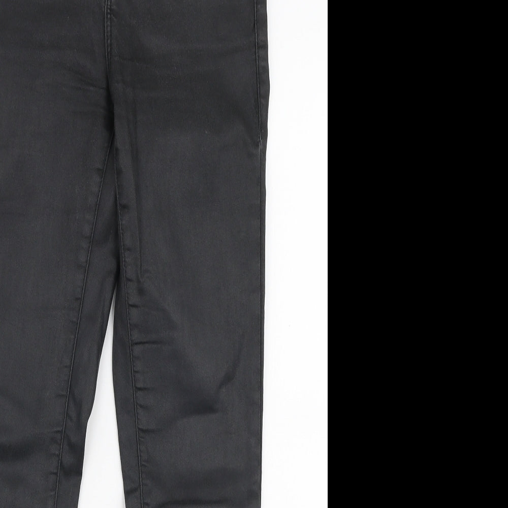 Topshop Womens Black  Cotton Skinny Jeans Size 28 in L30 in Slim Zip