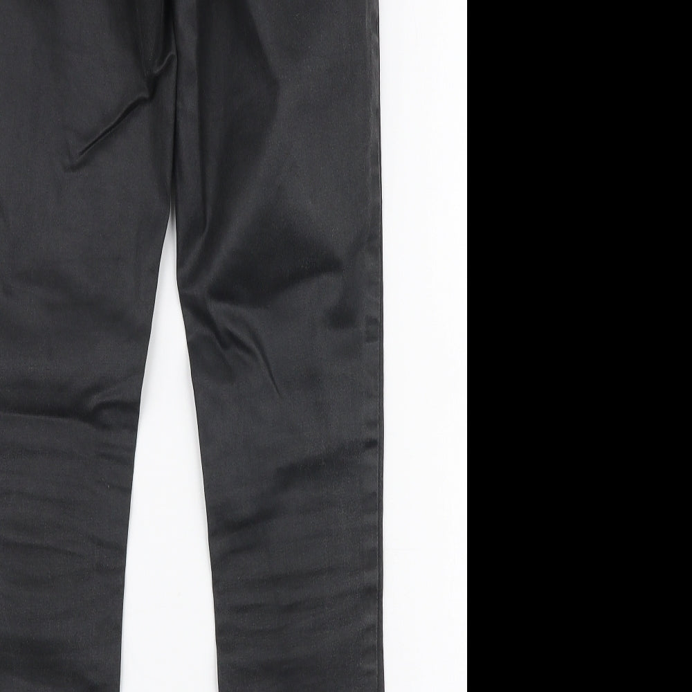 Topshop Womens Black  Cotton Skinny Jeans Size 28 in L30 in Slim Zip