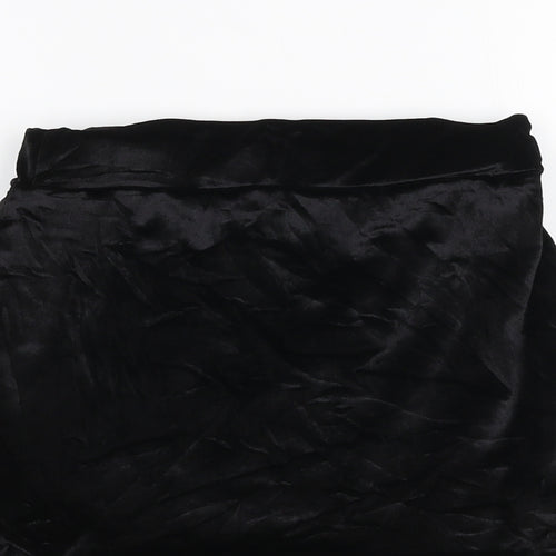 PRETTYLITTLETHING Womens Black  Polyester A-Line Skirt Size 8