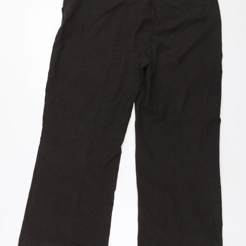 Per Una Womens Brown  Polyester Trousers  Size 14 L26 in Regular Zip