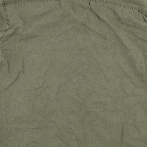 Pull & Bear Mens Green  Lyocell  Button-Up Size S Collared Button