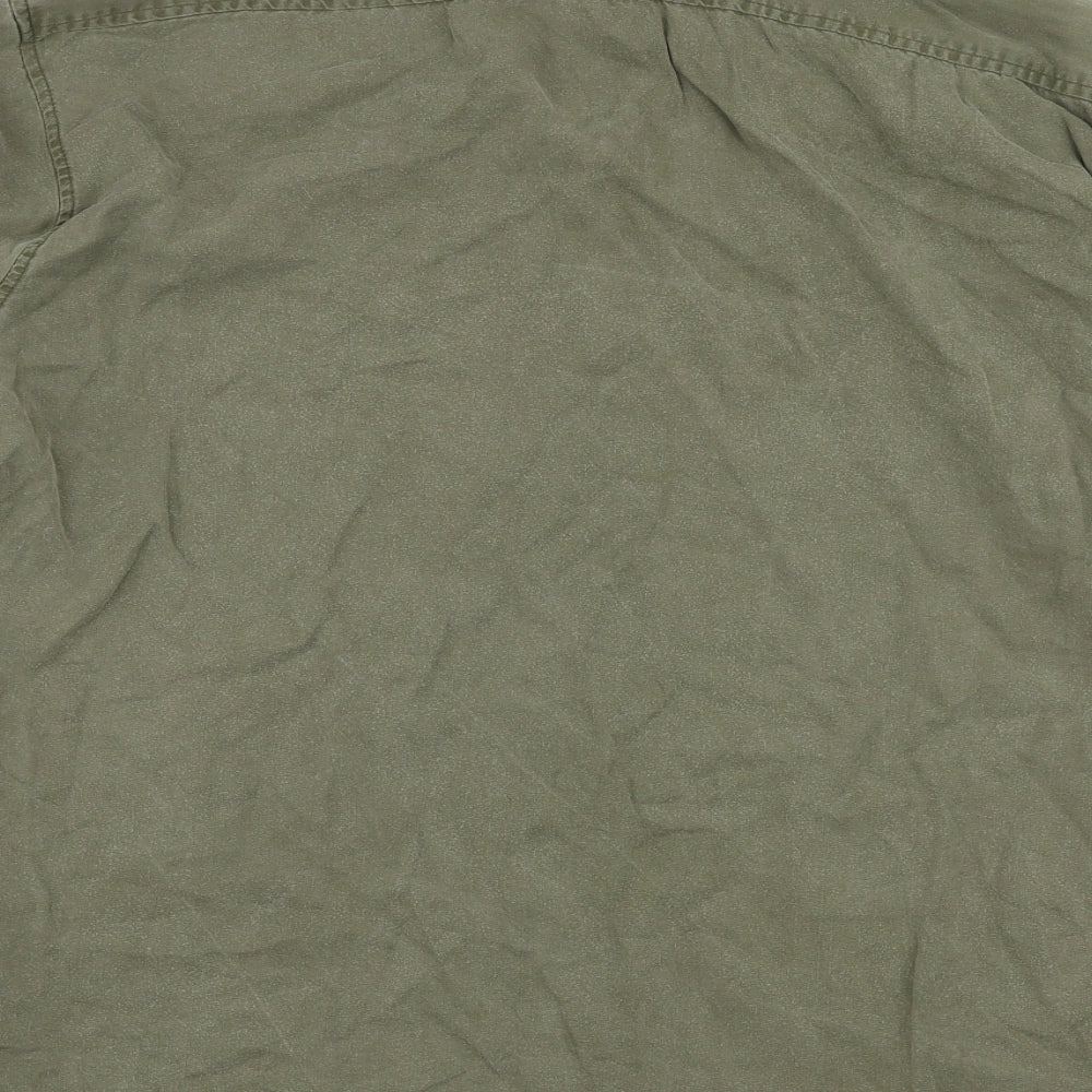 Pull & Bear Mens Green  Lyocell  Button-Up Size S Collared Button