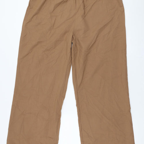Zanzea Womens Brown  Polyester Trousers  Size 3XL L30 in Regular