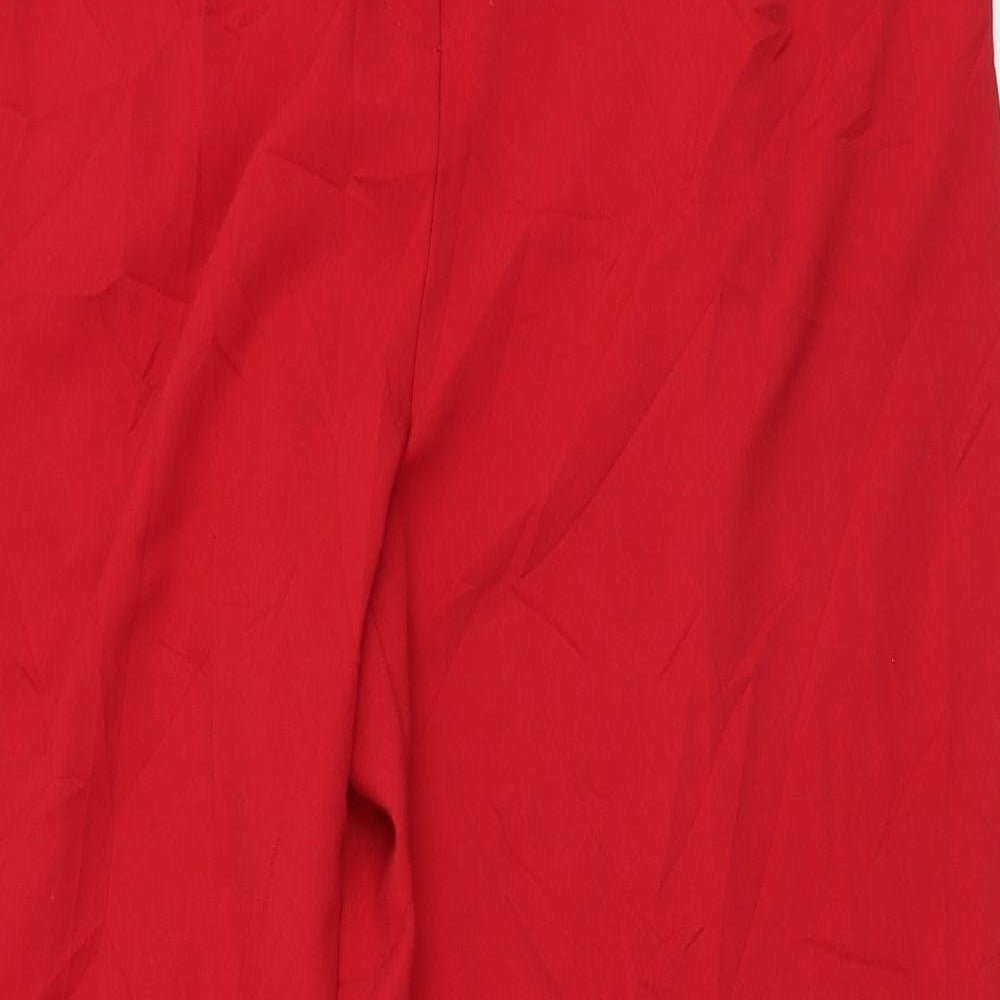 Damart  Womens Red  Polyester Dress Pants Trousers Size 16 L29 in Regular Zip