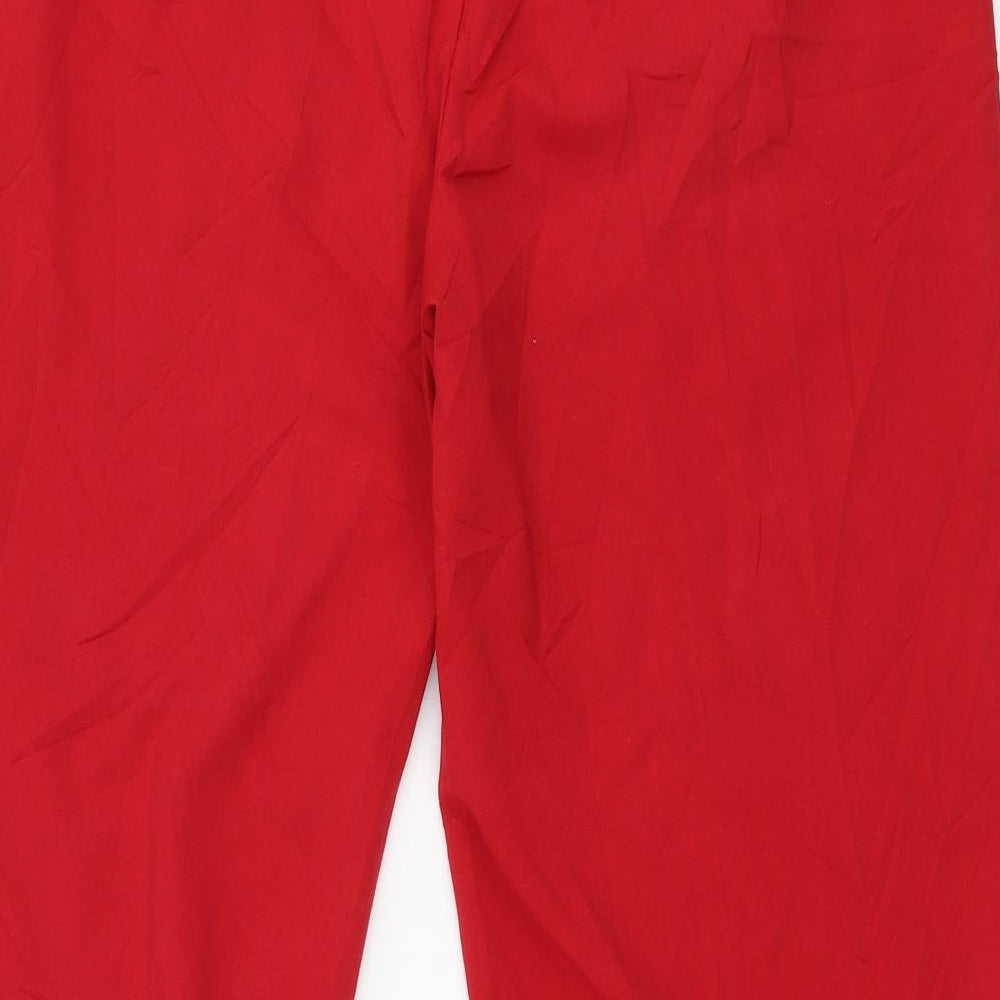 Damart  Womens Red  Polyester Dress Pants Trousers Size 16 L29 in Regular Zip