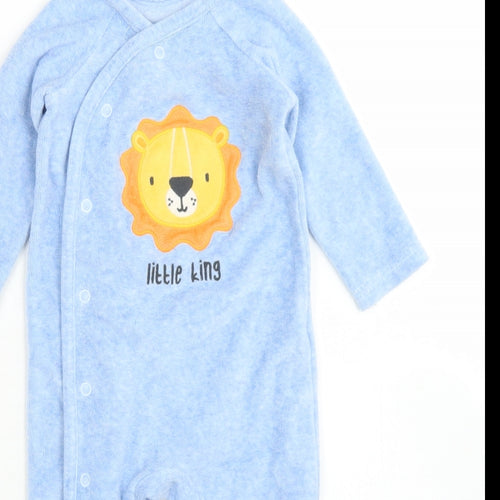 Dunnes Stores Boys Blue  Cotton Babygrow One-Piece Size 3-6 Months  Snap - Little King