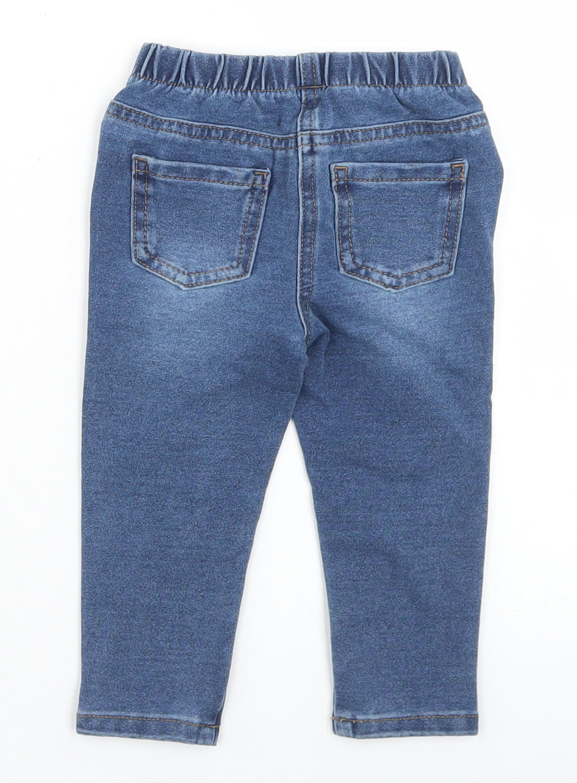 Matalan Girls Blue  Cotton Capri Jeans Size 12-18 Months