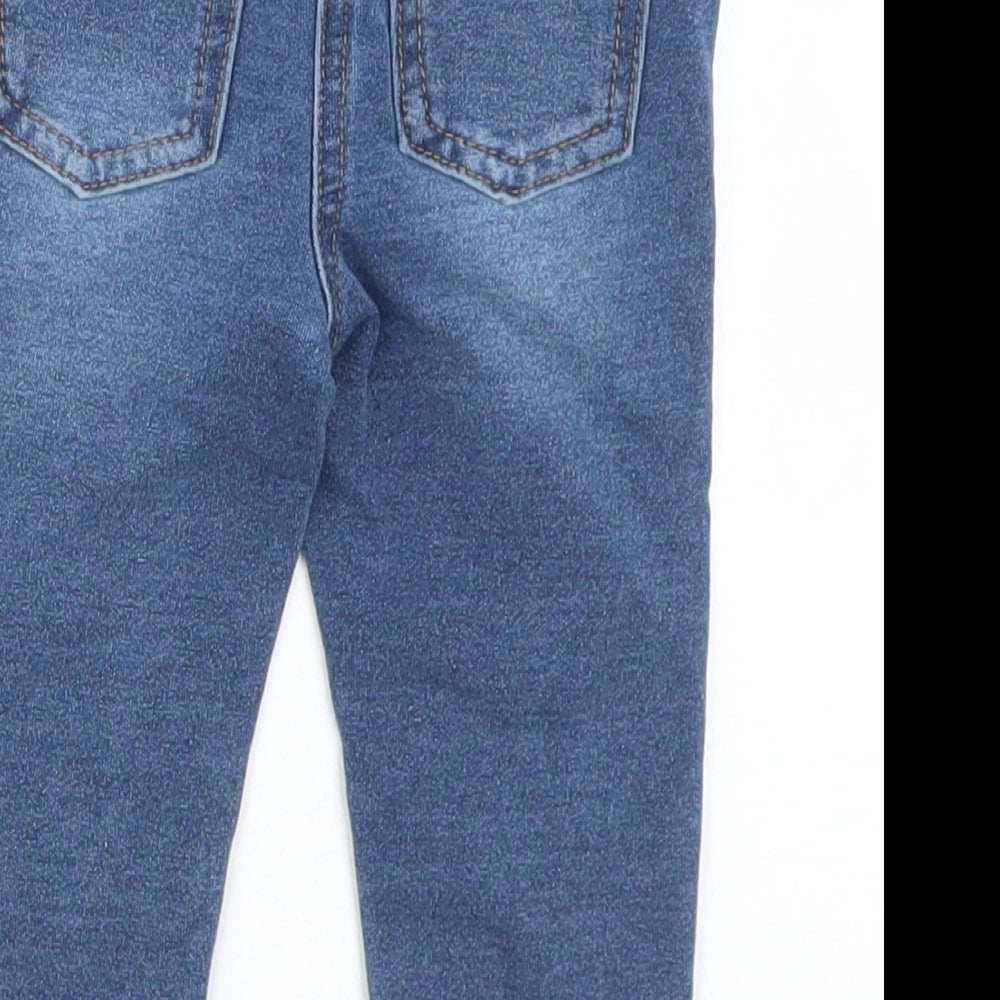 Matalan Girls Blue  Cotton Capri Jeans Size 12-18 Months