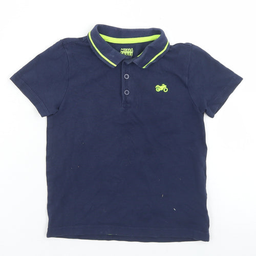 F&F Boys Blue  Cotton Basic Polo Size 4-5 Years Collared Button