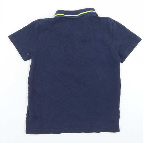 F&F Boys Blue  Cotton Basic Polo Size 4-5 Years Collared Button