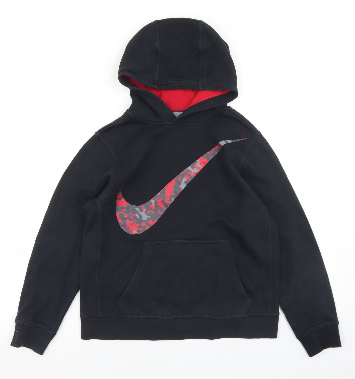 Nike Boys Black  Cotton Pullover Hoodie Size 10-11 Years