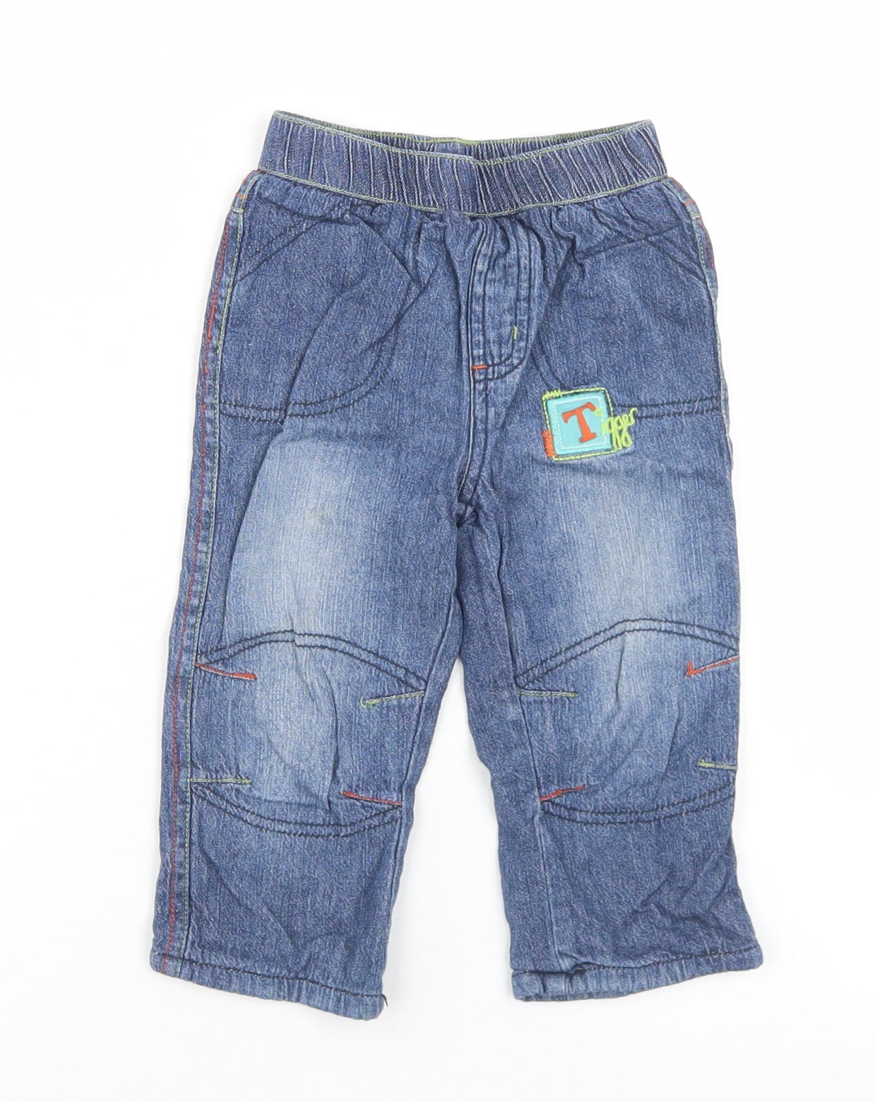 George Boys Blue  Cotton Capri Jeans Size 9-12 Months   - Tigger