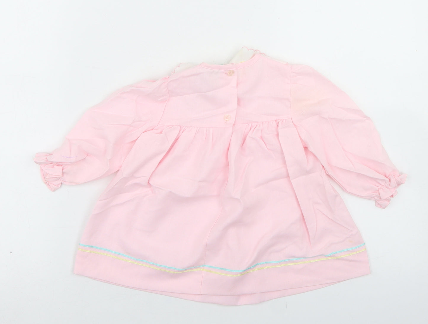 BHS Girls Pink  Polyester Trapeze & Swing  Size 9-12 Months  Collared Button
