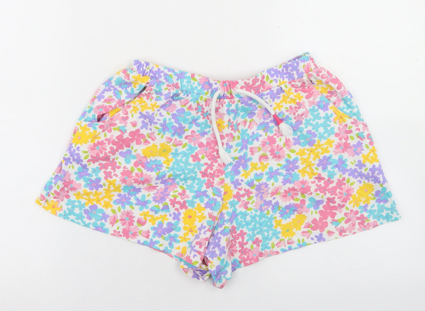 Board Angels Girls Multicoloured Floral Cotton Sweat Shorts Size 13 Years  Regular Drawstring