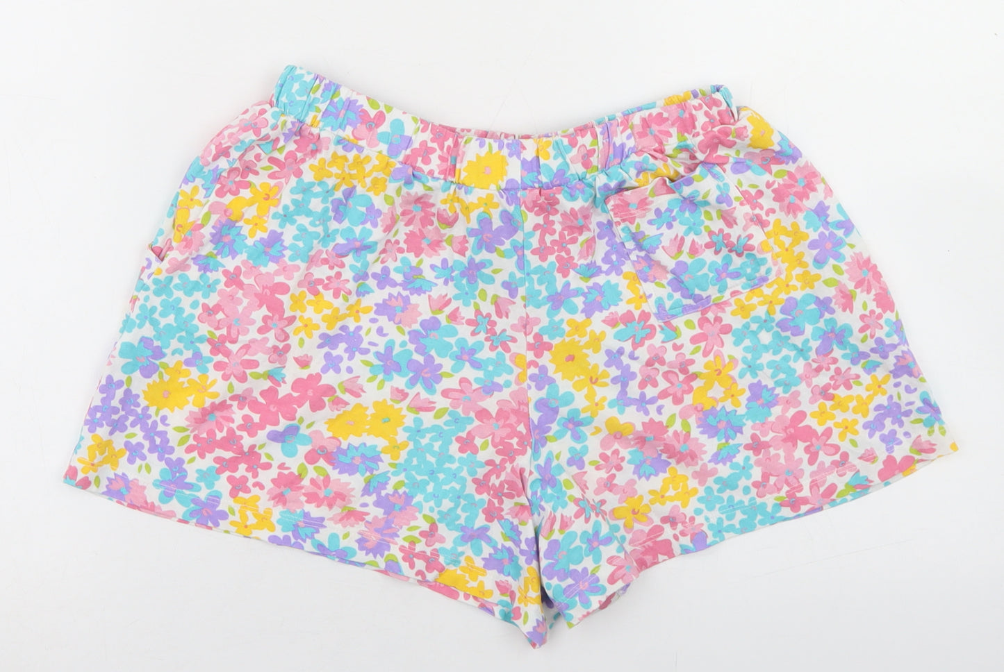 Board Angels Girls Multicoloured Floral Cotton Sweat Shorts Size 13 Years  Regular Drawstring