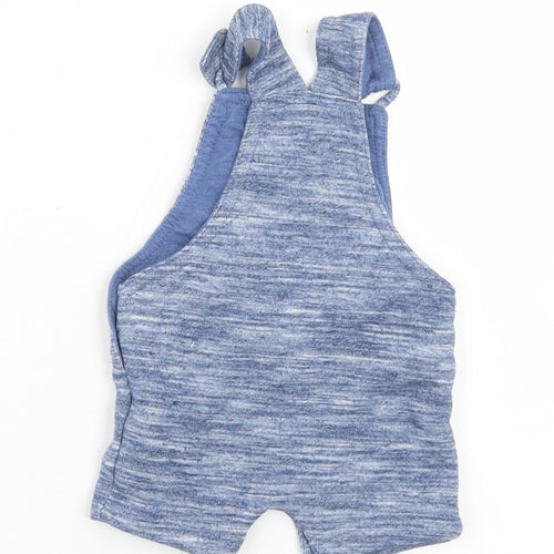 F&F Boys Blue  Cotton Dungaree One-Piece Size 0-3 Months  Snap - Lion