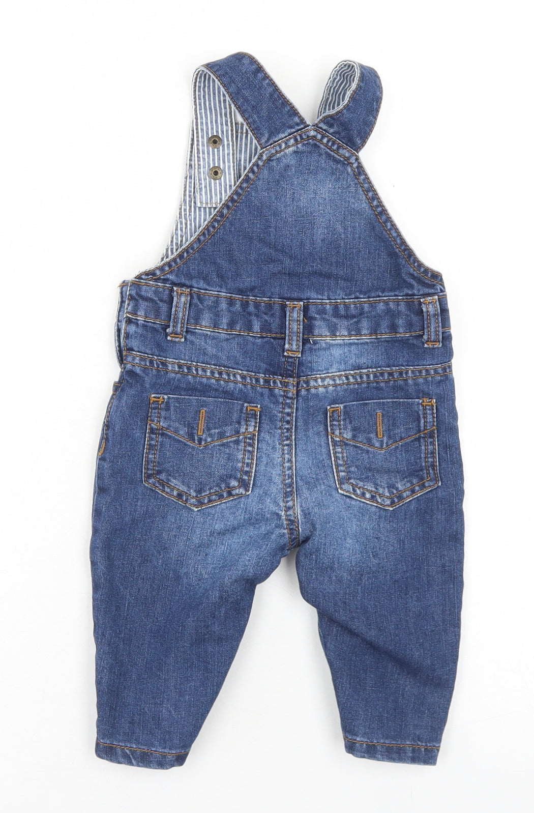 Mini Club Boys Blue  Cotton Dungaree One-Piece Size 3-6 Months  Snap