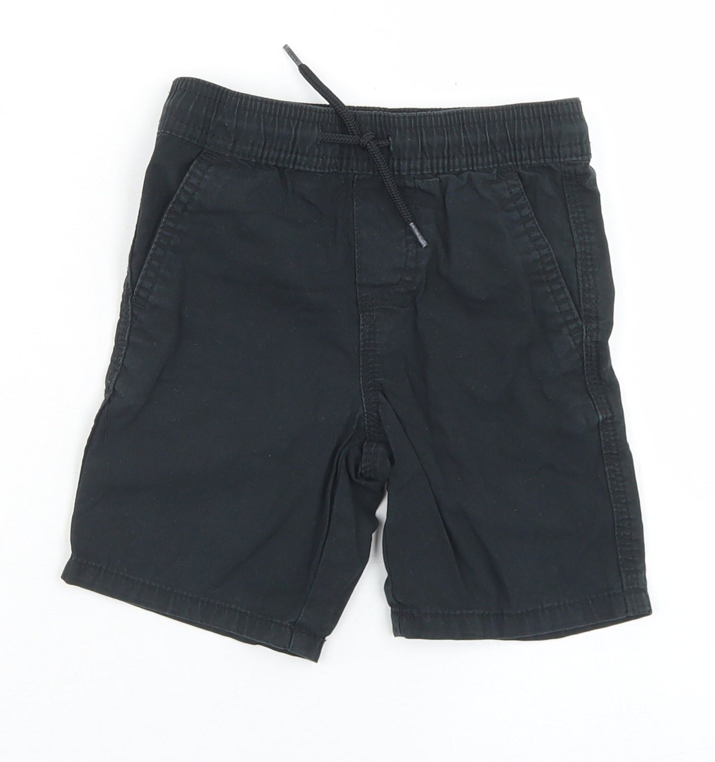 Primark Boys Black  Cotton Chino Shorts Size 2-3 Years  Regular Drawstring
