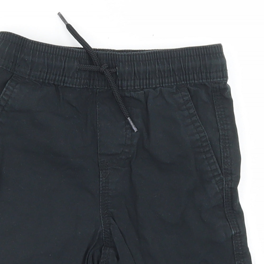 Primark Boys Black  Cotton Chino Shorts Size 2-3 Years  Regular Drawstring