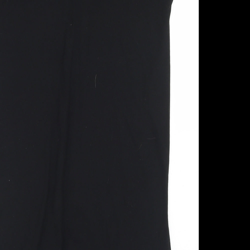 Primark Womens Black  Polyester Basic T-Shirt Size 4 Crew Neck - Longline