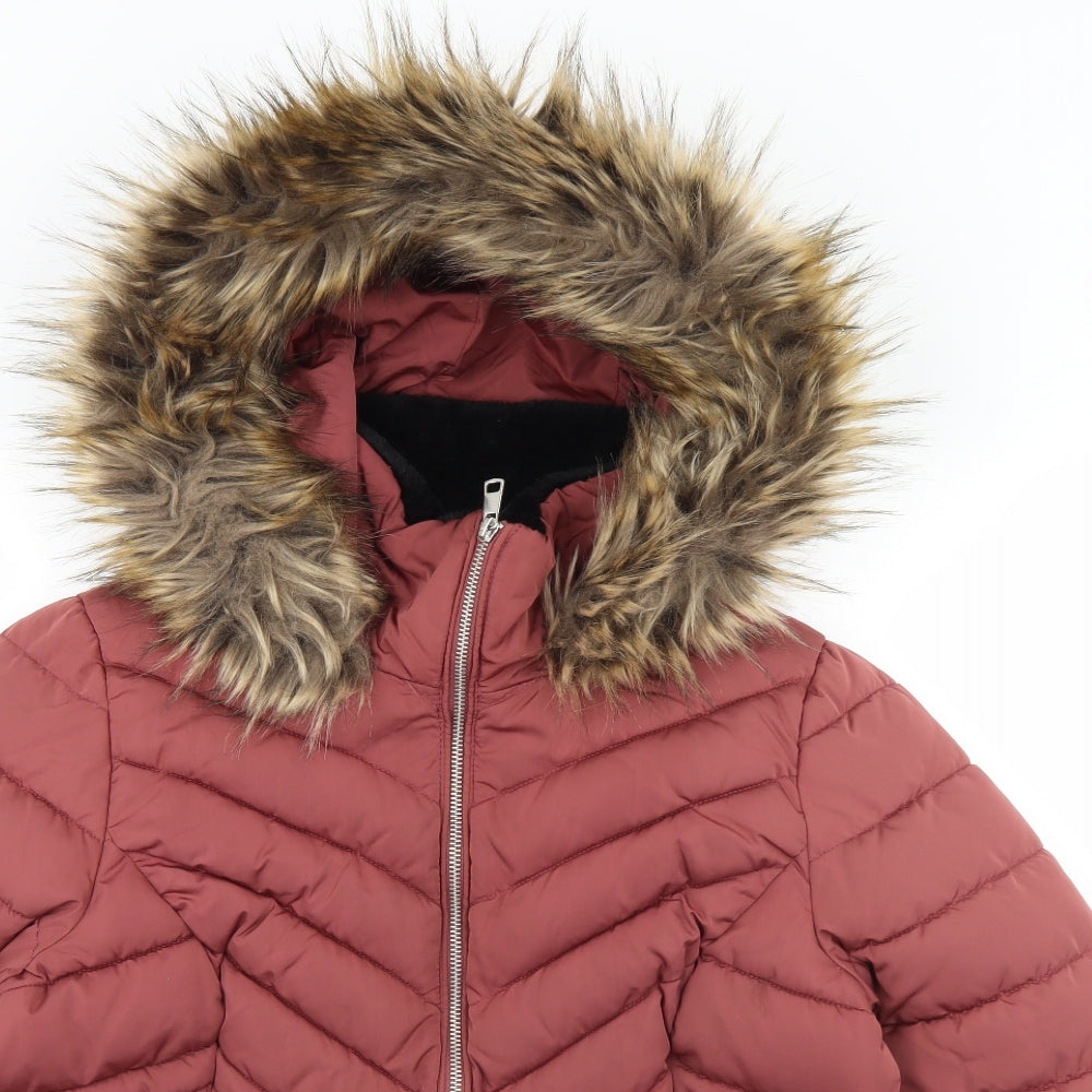 George Womens Pink   Parka Coat Size M  Zip