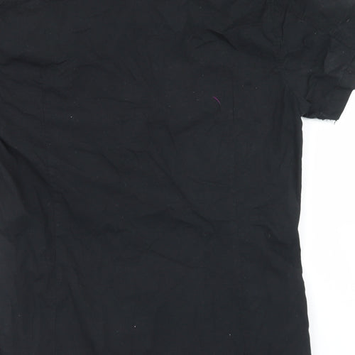 Blend Mens Black  Cotton  Button-Up Size M Collared Button