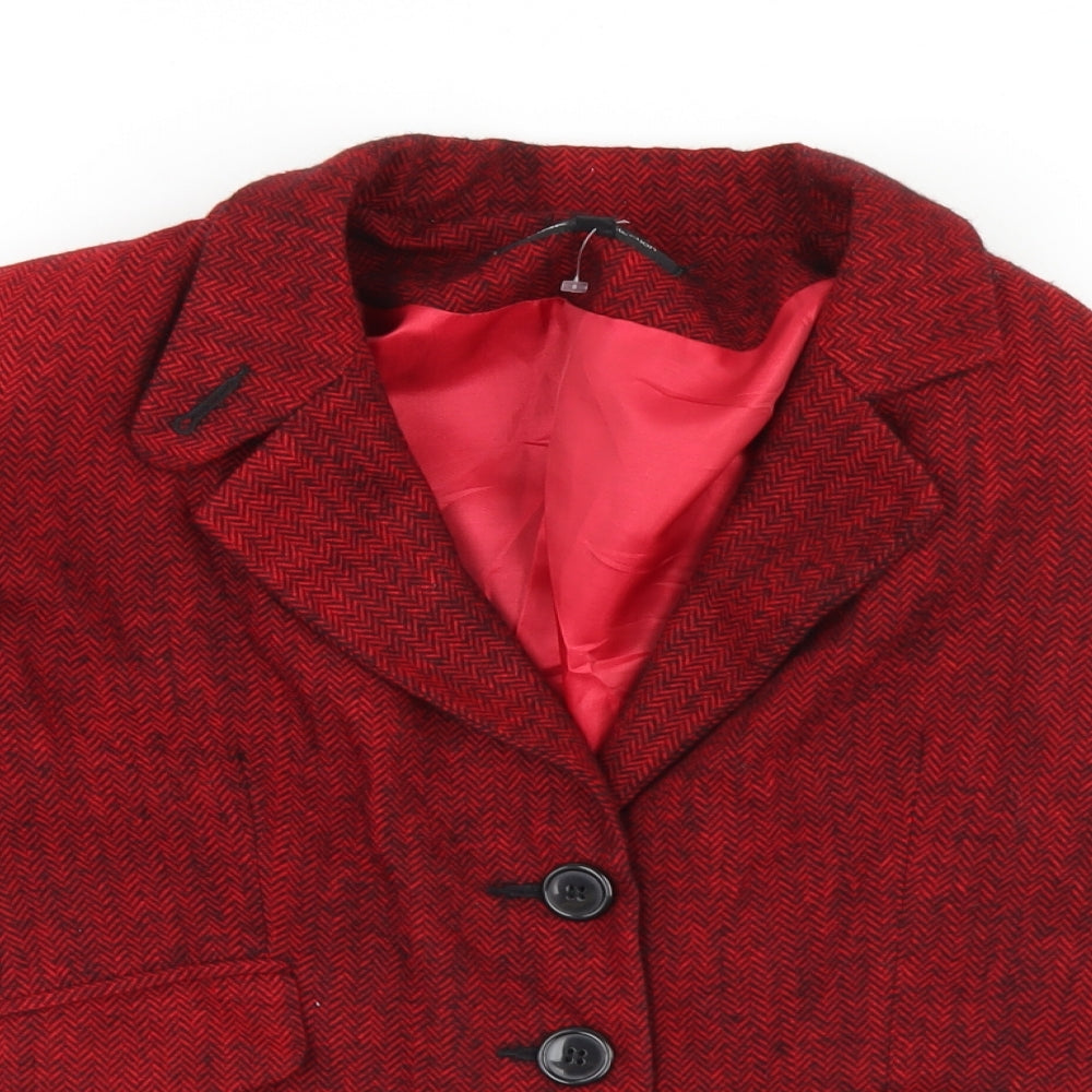 DNK Womens Red  Wool Jacket Blazer Size 12
