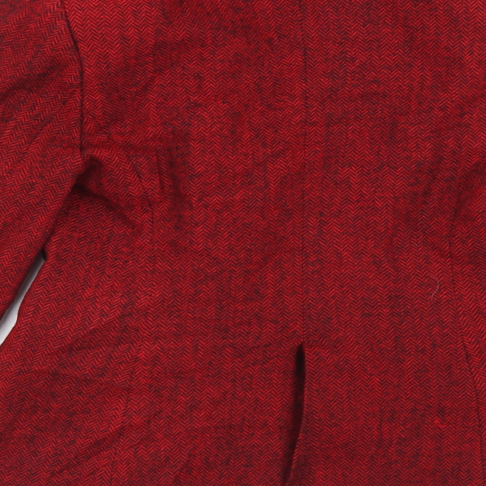 DNK Womens Red  Wool Jacket Blazer Size 12