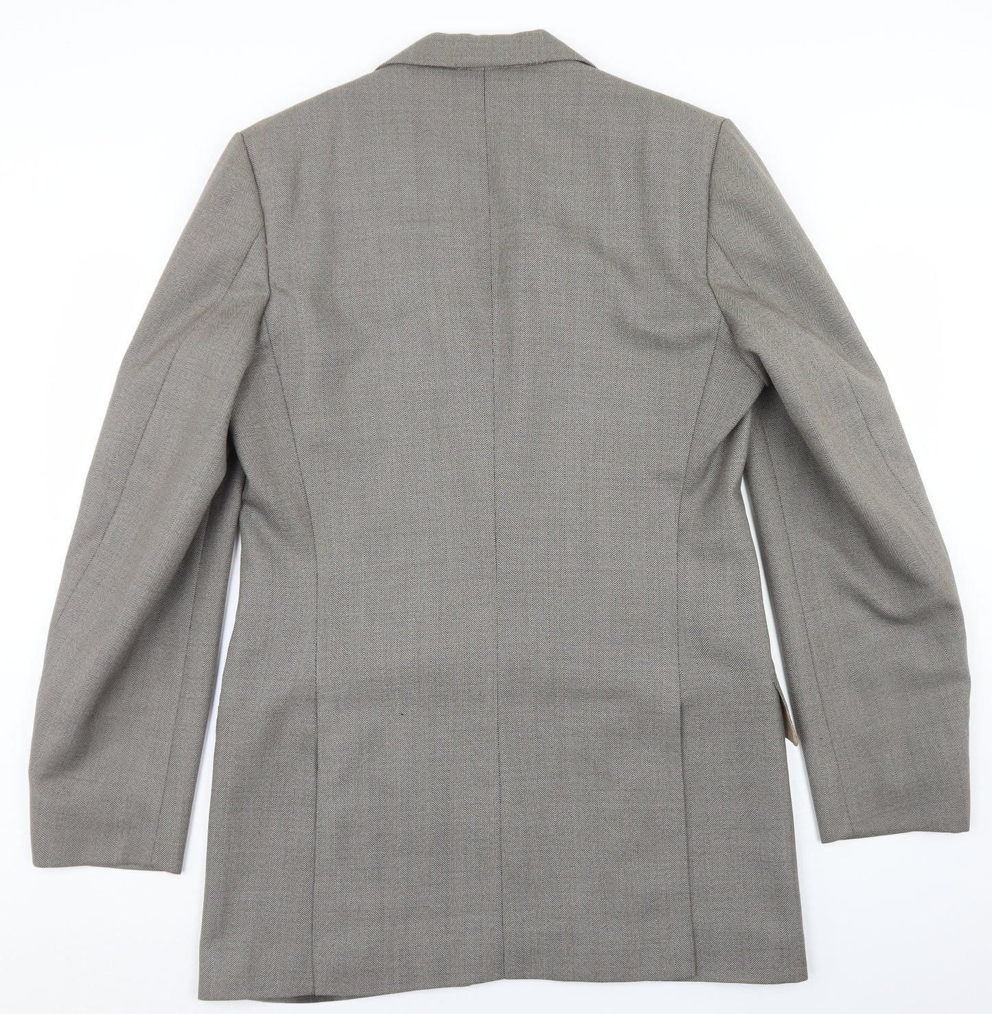 Savoy Tailors Mens Grey Herringbone Wool Jacket Blazer Size 36