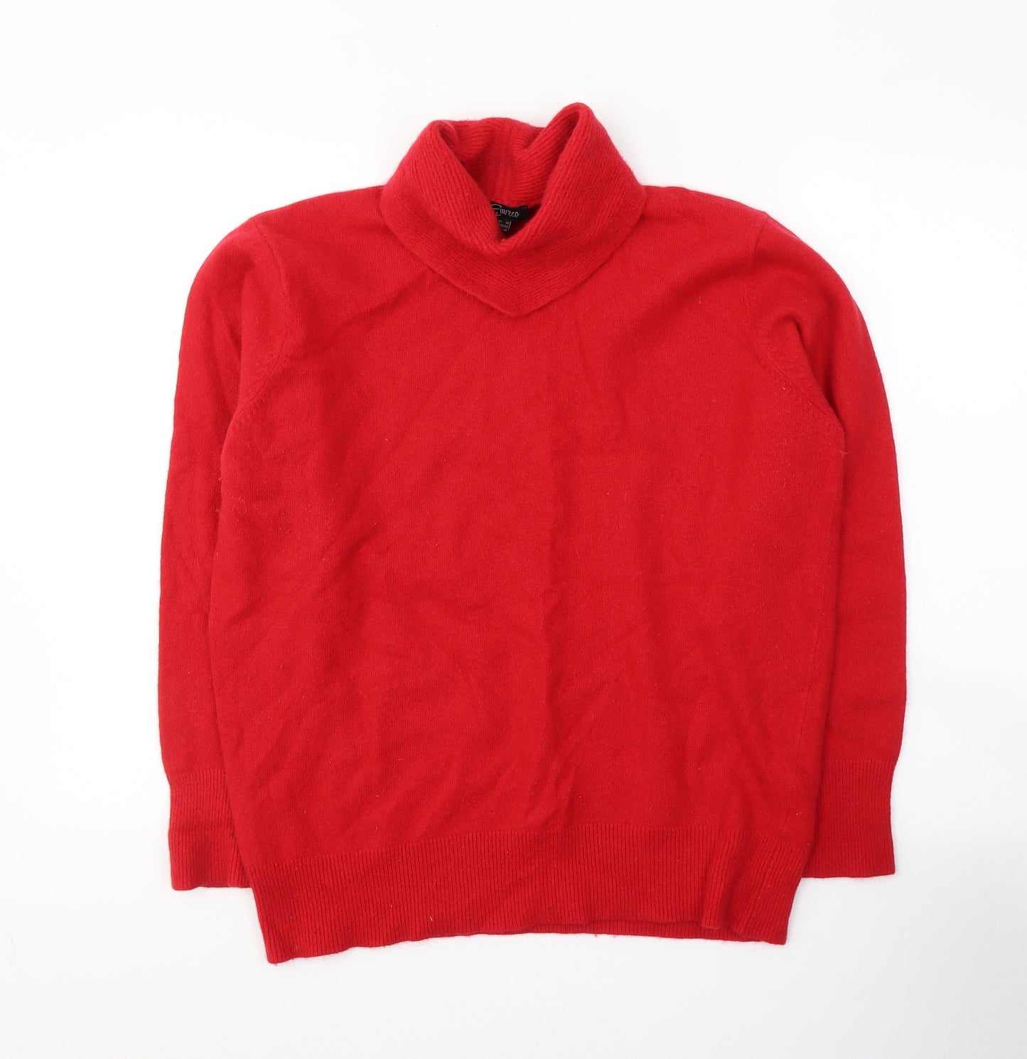 Emreco Womens Red Roll Neck  Wool Pullover Jumper Size 18
