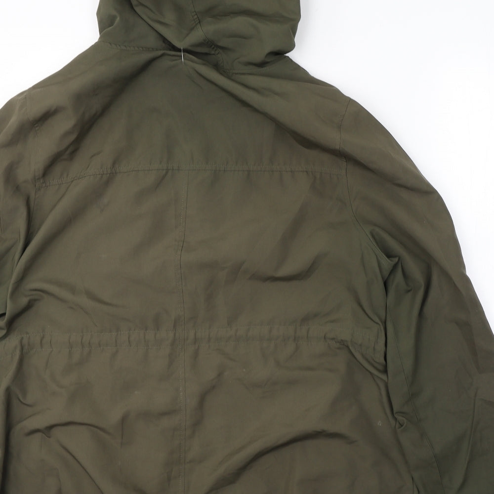 Parka in a Pocket Womens Green   Rain Coat Jacket Size 14  Zip